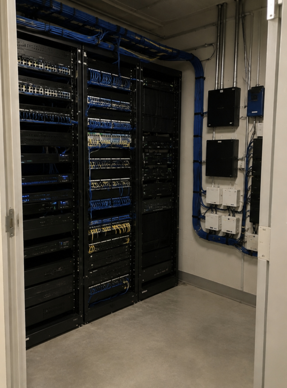 Clean and organized riser closet